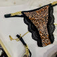 CHEETAH GOLD THIN PAD BRA SET