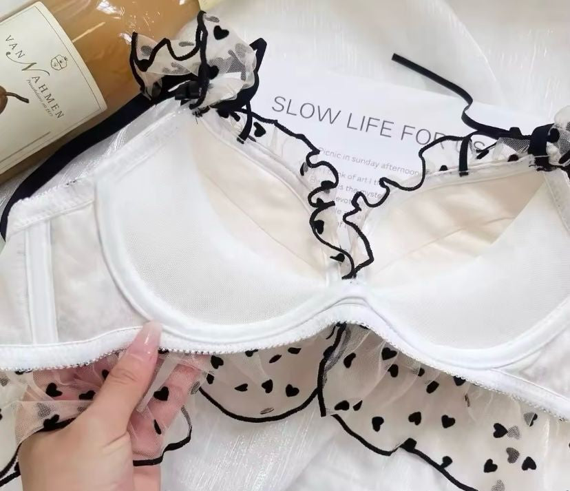 LOVE HEART THIN PAD BRA SET