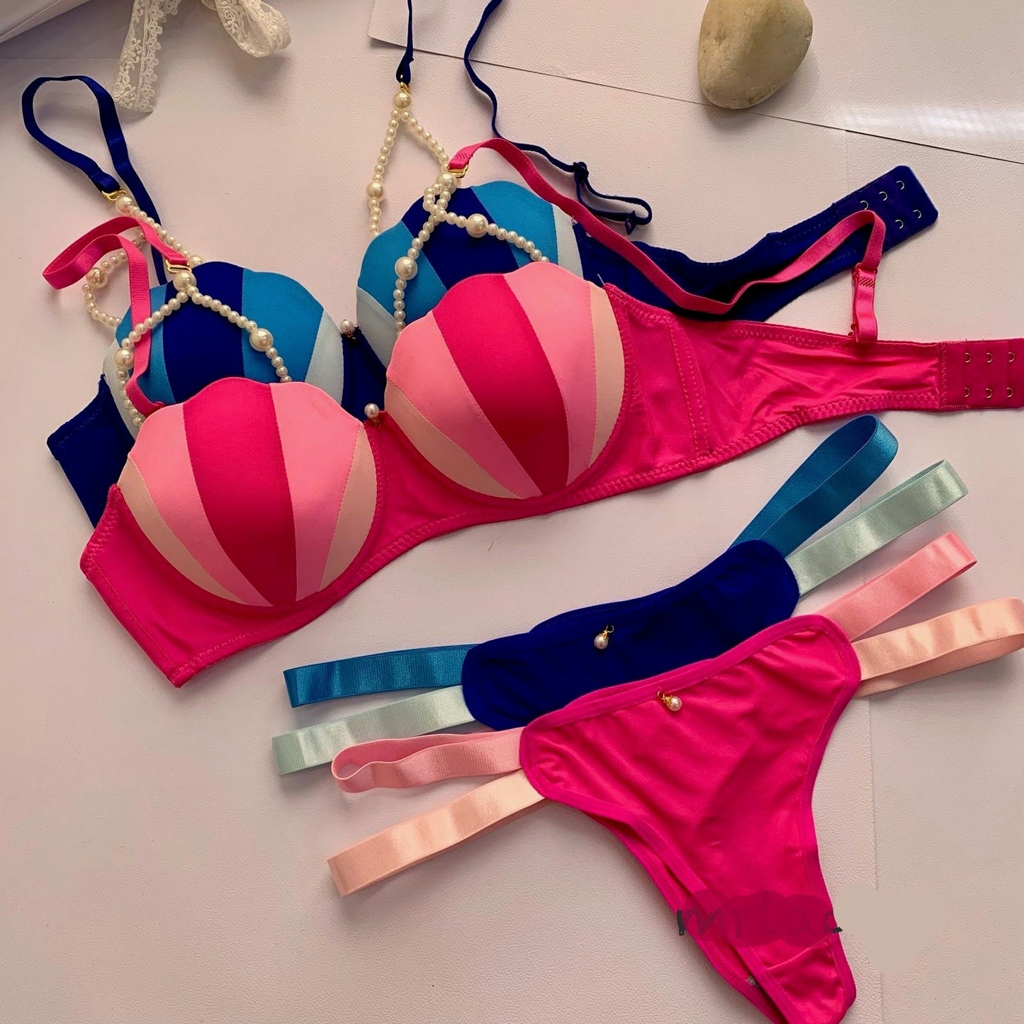 RAINBOW PEARL BRA SET