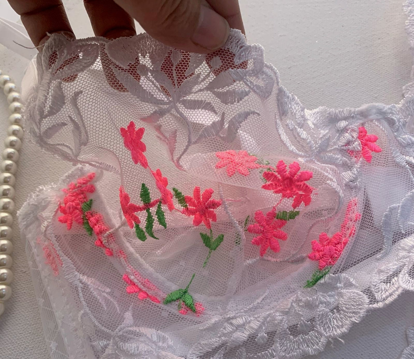 TURKISH FLOWER SOFT NET BRA SET