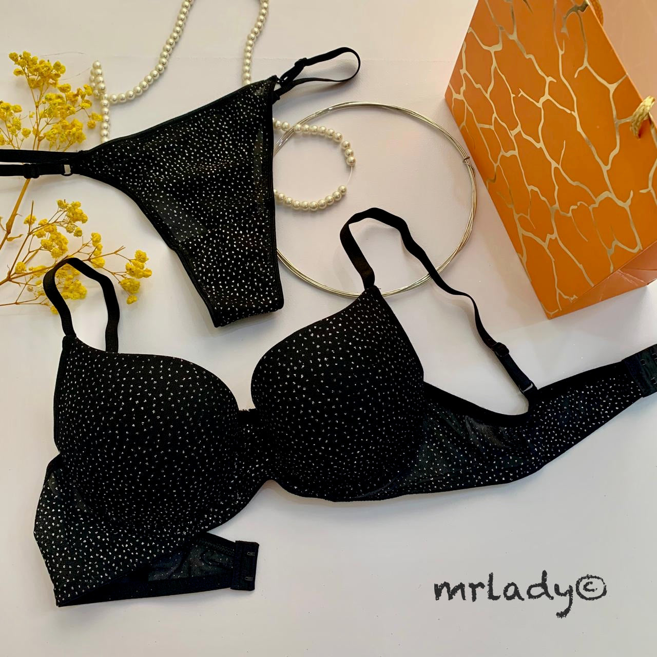 TURKISH THIN PAD SHIMMER BRA SET