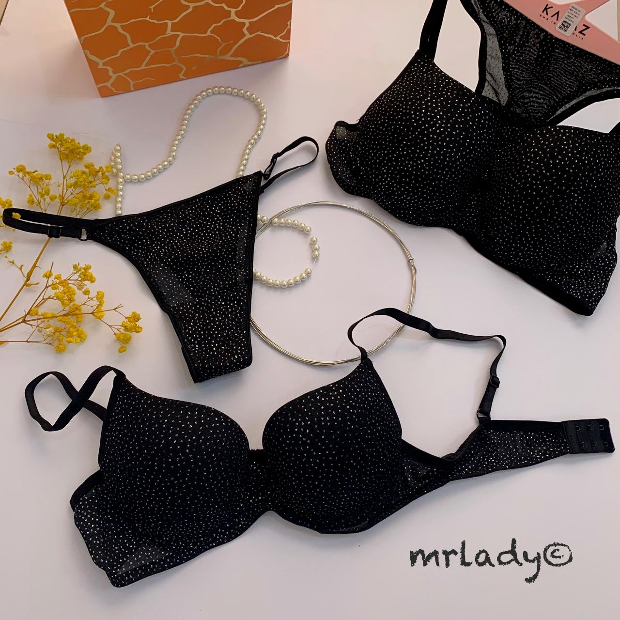 TURKISH THIN PAD SHIMMER BRA SET