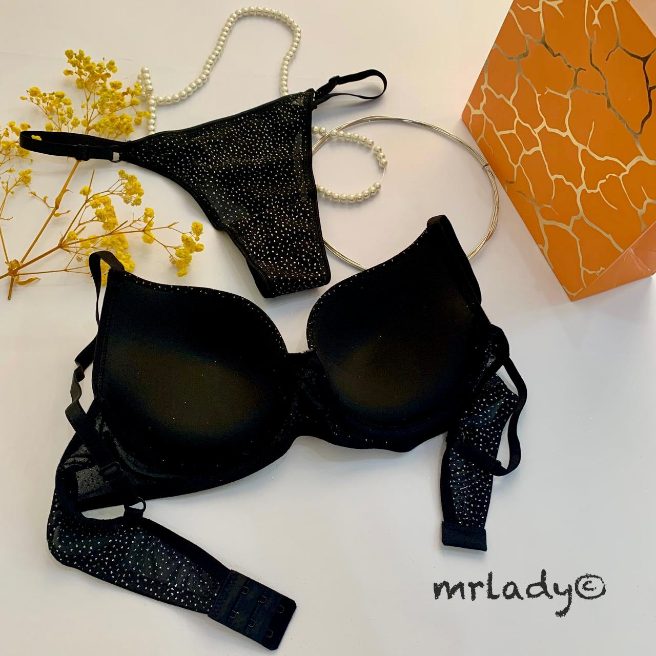 TURKISH THIN PAD SHIMMER BRA SET