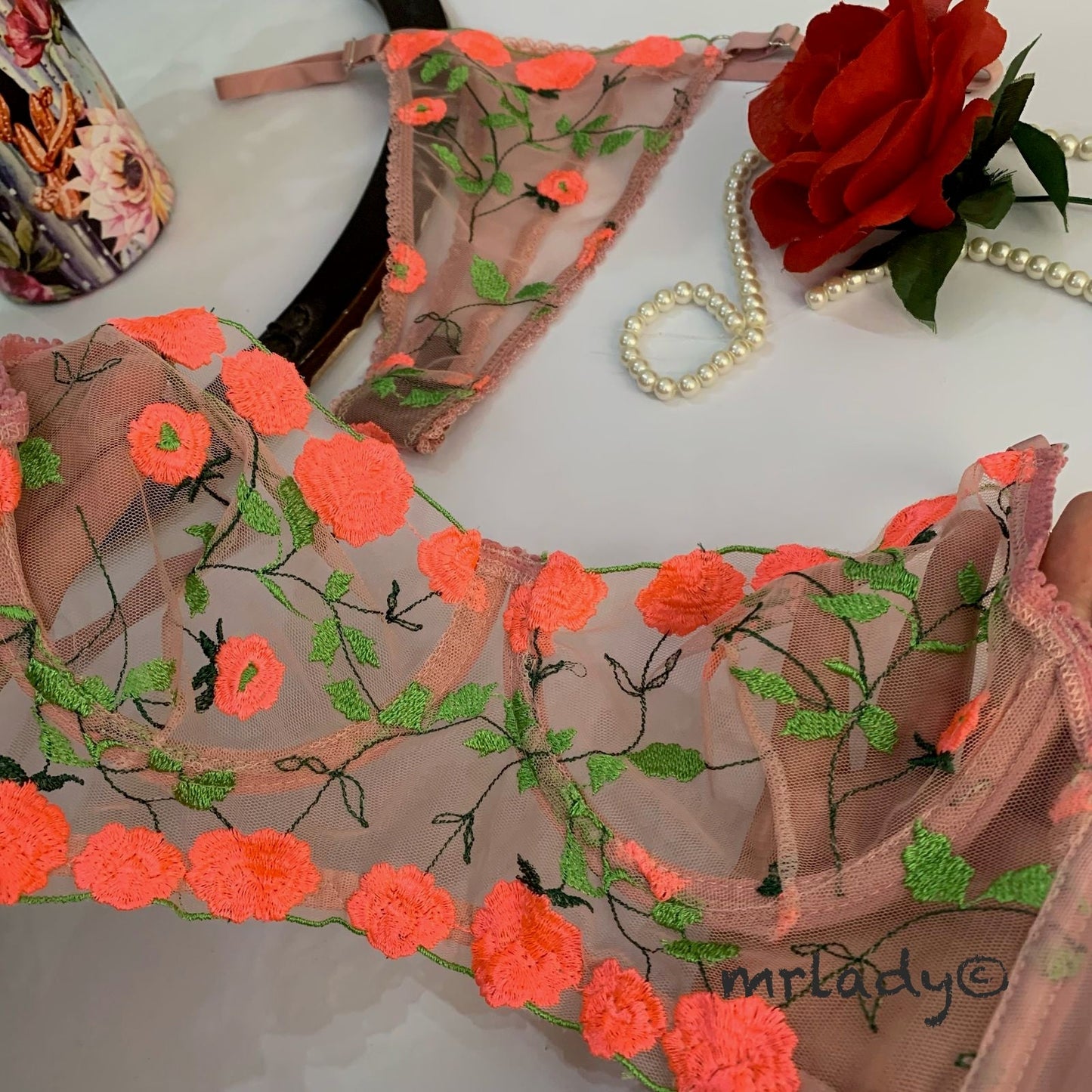 TURKISH PETAL SOFT NET BRA SET