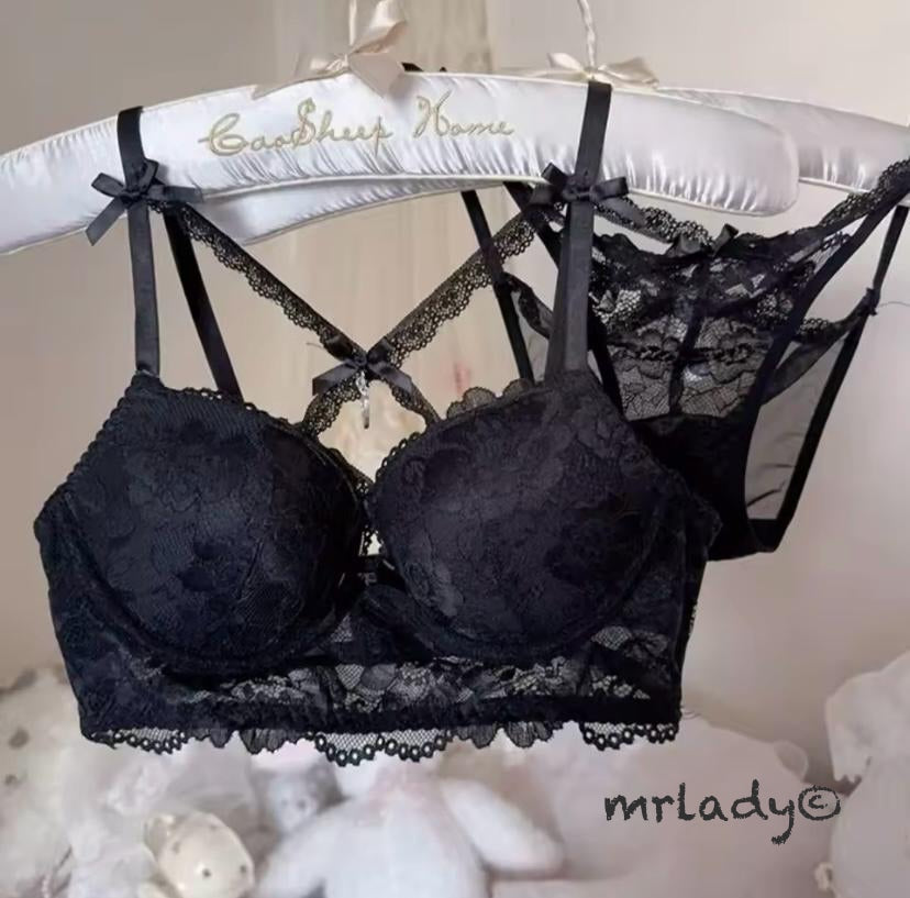 FRONT CROSS STRING BRA SET