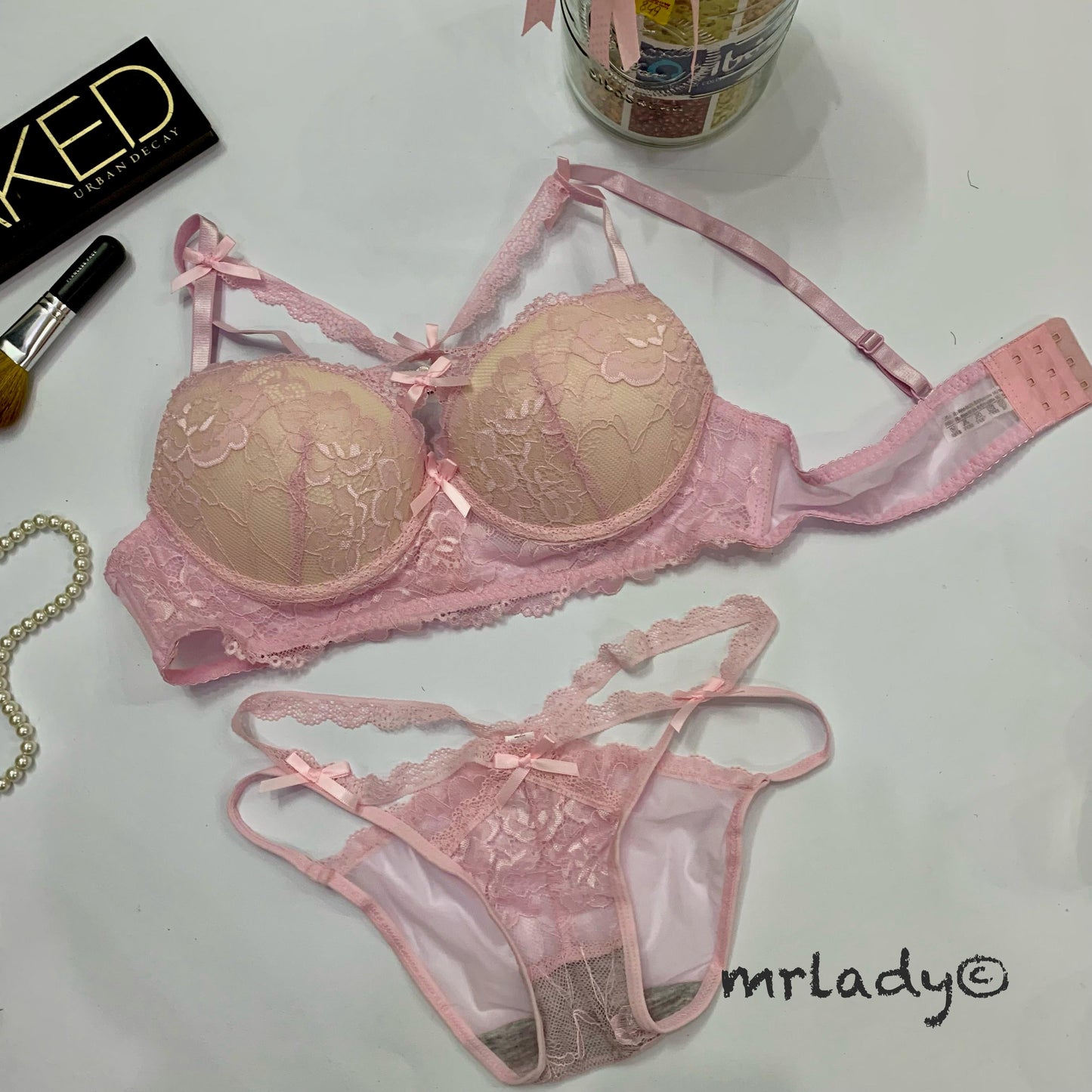 FRONT CROSS STRING BRA SET
