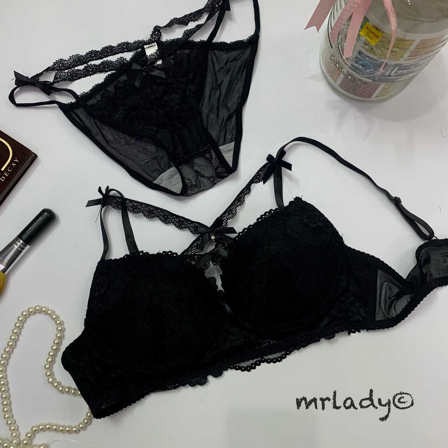FRONT CROSS STRING BRA SET