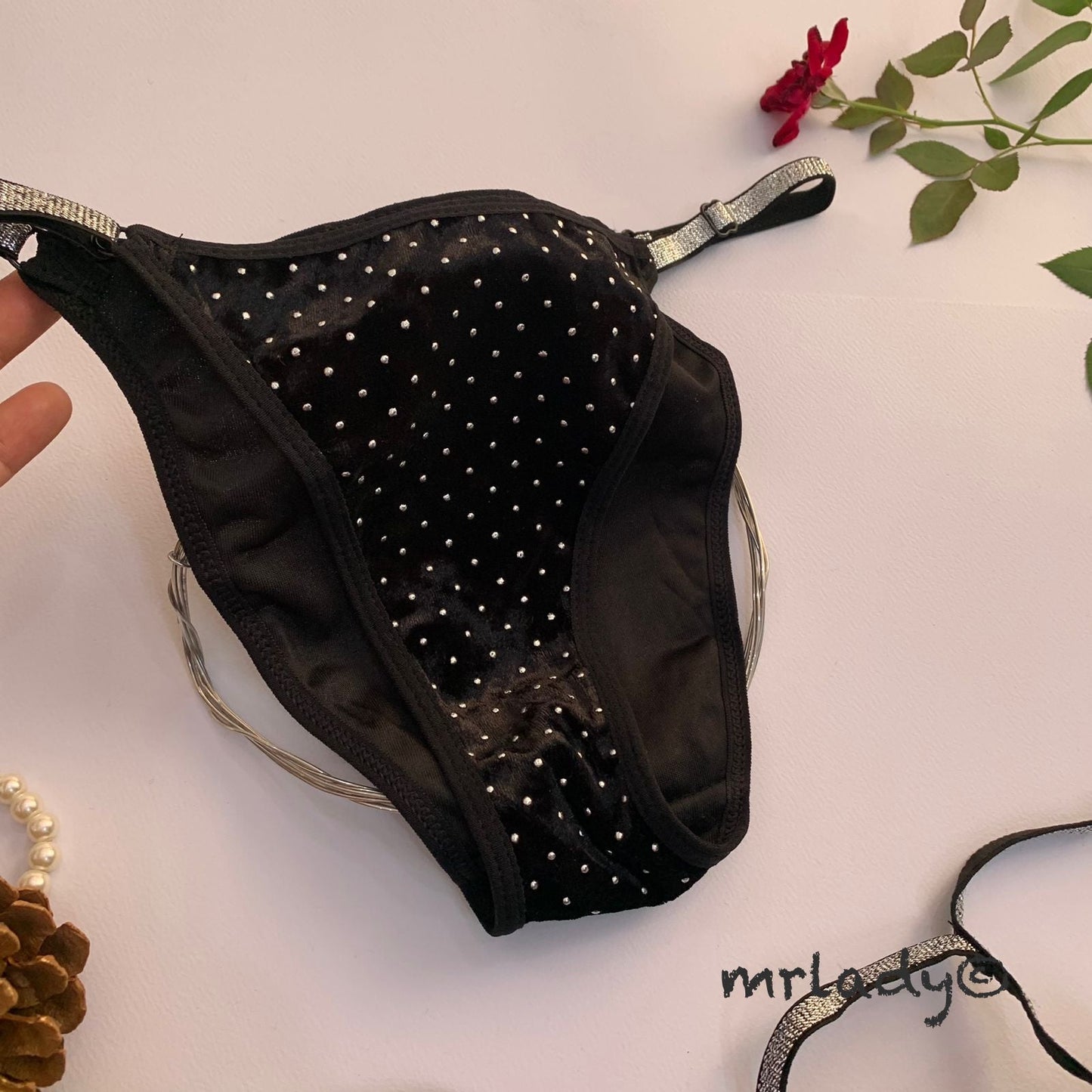 PEARL STONES BRA SET