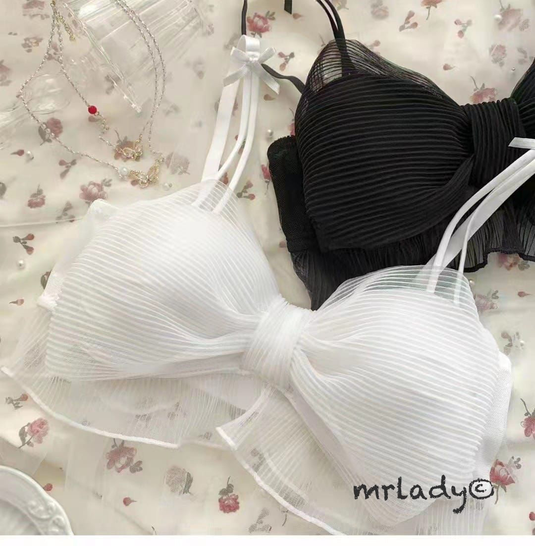 FRONT KNOT FANCY TISSUE BRA SET