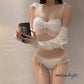 FRONT KNOT FANCY TISSUE BRA SET