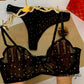 STONES WIRED NET BRA SET