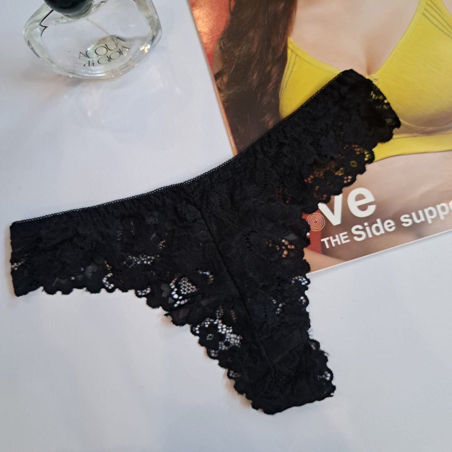 BRIDAL NET THONG LACE PANTY