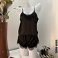 3 PCS - FRILL SHORTS NIGHTY